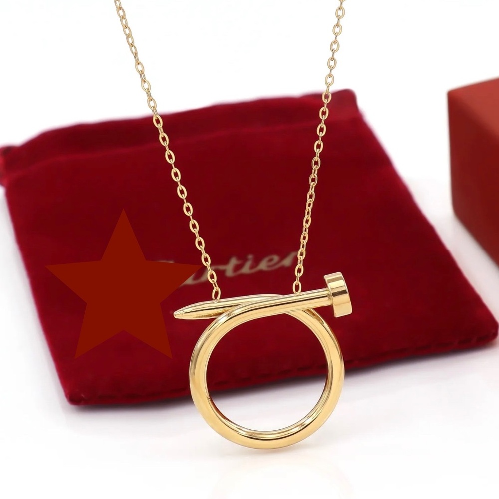 18K Gold Plated Luxury Nail Necklace